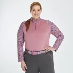 Piper SmartCore™ Block Print Long Sleeve ¼ Zip Sun Shirt