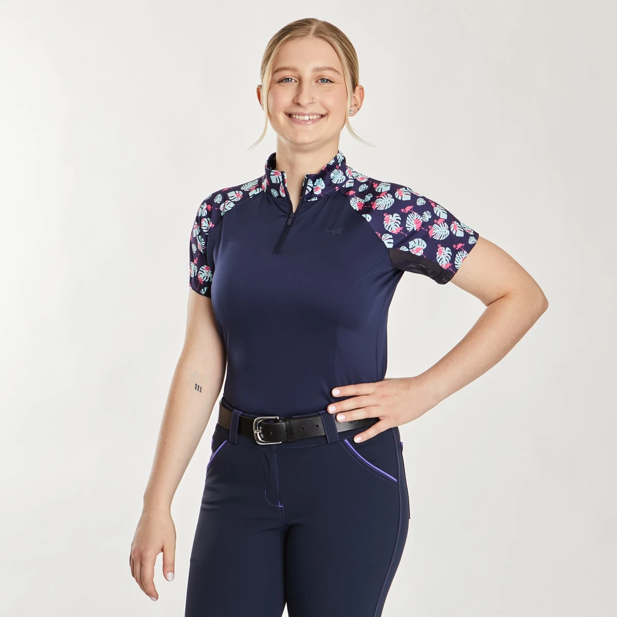 Piper SmartCore™ Block Print Short Sleeve ¼ Zip Sun Shirt - Image 4