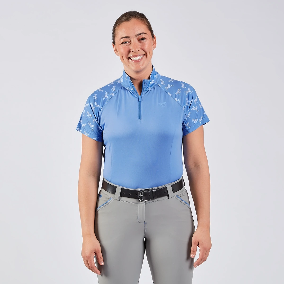 Piper SmartCore™ Block Print Short Sleeve ¼ Zip Sun Shirt